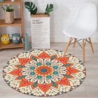 Tapete Redondo Wevans Mandala Laranja 94cm
