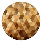 Tapete Redondo Wevans Triângulos Amarelo 94cm