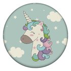 Tapete Redondo Wevans Unicórnio Azul 94cm