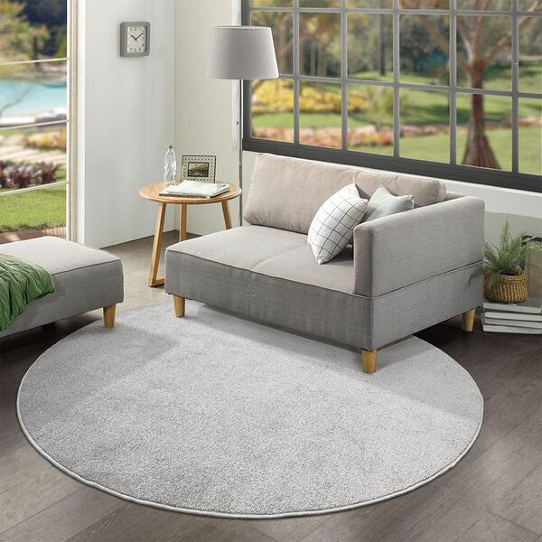 Tapete Relex N Prata 130xredondo Tapetes São Carlos