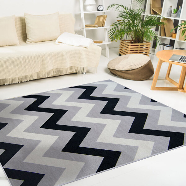 Tapete chevron cinza clearance