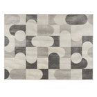 Tapete Retangular 1,50X2,00m Tapetes São Carlos Abstrato Athos Cinza