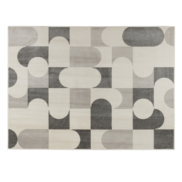 Tapete Retangular 1,50X2,00m Tapetes São Carlos Abstrato Athos Cinza