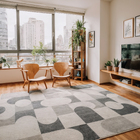 Tapete Retangular 1,50X2,00m Tapetes São Carlos Abstrato Athos Cinza