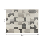 Tapete Retangular 1,50X2,00m Tapetes São Carlos Abstrato Athos Cinza