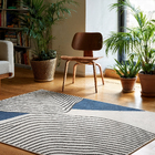 Tapete Retangular 1.00X1.50m Tapetes São Carlos Abstrato Pampulha Azul