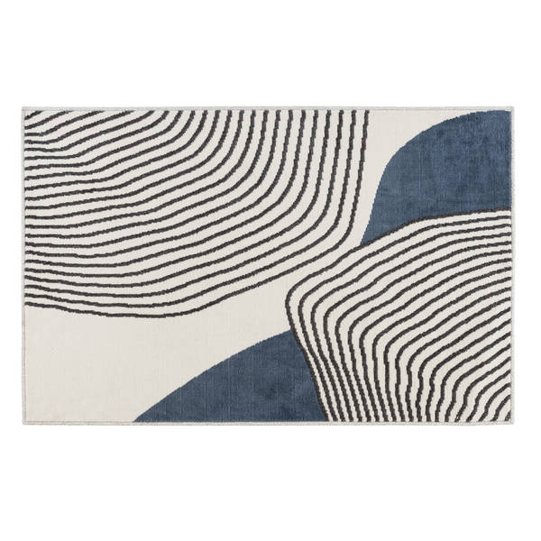 Tapete Retangular 1.00X1.50m Tapetes São Carlos Abstrato Pampulha Azul