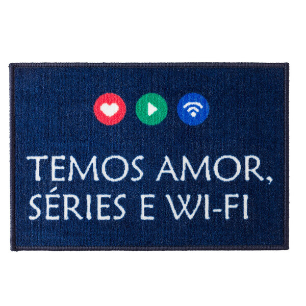 Tapete Retangular Bem Vindo Amor Séries Wi-fi 60cm X 40cm - A