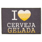 Tapete Retangular Bem Vindo Cervejeiro Cinza 60cm X 40cm