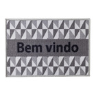 Tapete Retangular Bem Vindo Geométrico Cinza 60cm X 40cm - An