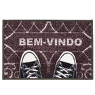 Tapete Retangular Bem Vindo Tênis Preto 60cm X 40cm