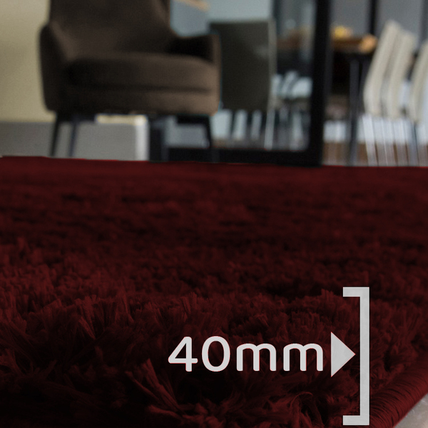 Tapete Retangular Felpudo Para Quarto E Sala 200x140 Vermelho