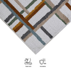 Tapete Retangular Linhas 100x150cm Gelo