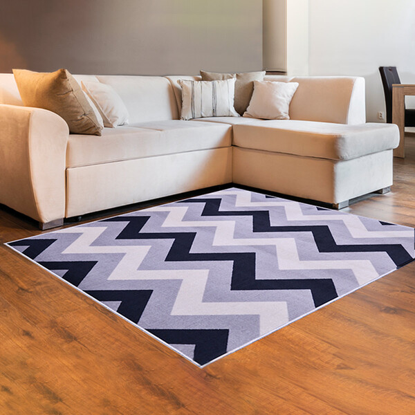 Tapete Retangular Zig Zag 1,33x1,90m Sala Quarto Reinassance