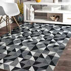 Tapete Roma Sala Quarto Antiderrapante Geométrico 132x250cm P