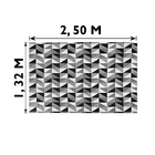 Tapete Roma Sala Quarto Antiderrapante Geométrico 132x250cm P