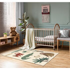 Tapete Safari Bichos Retangular de Polipropileno Multicolorido Áreas Internas 1,00x1,50m