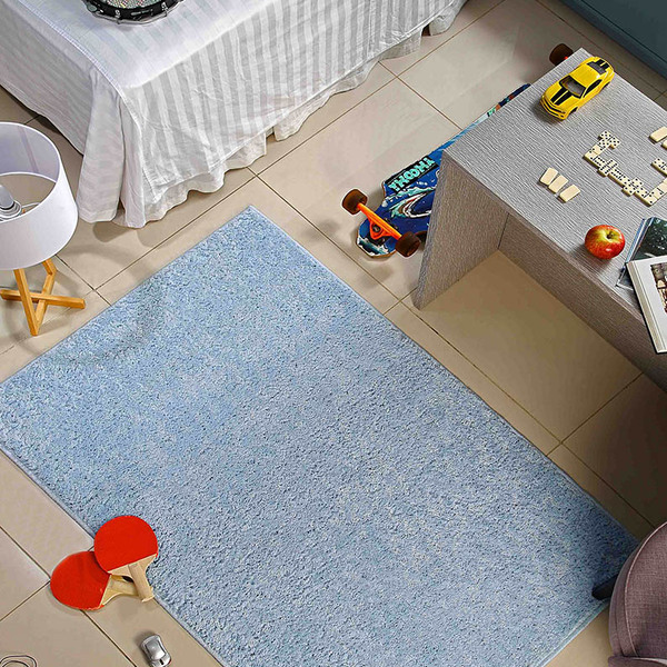 Tapete Sala 1 50 X 2 00 Antider. Azul Bebe Classic Teen