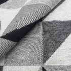 Tapete Sala Antiderrapante Jacquard Moderno 132x250cm Preto C