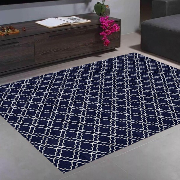 Tapete Sala Casablanca 1,35m X 1,00m Antiderrapante Estampado