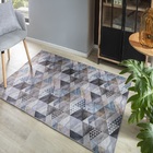 Tapete Sala E Quarto Antiderrapante 2,40x2,00m Pemogo Geométr