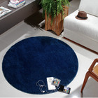 Tapete Sala Esc. 1 50 Redondo Antider. Azul Jeans Classic