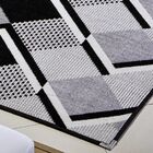 Tapete Sala Esc. 1 50x2 00 Antiderrapante Preto/ Cinza A-118