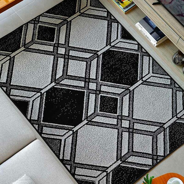 Tapete Sala Escrit. 1 50 X 2 00 Antiderrapante Preto A-111