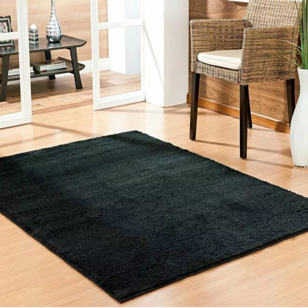 Tapete Sala Escritório 1 00x1 50 M Macio Apolo Soft Preto