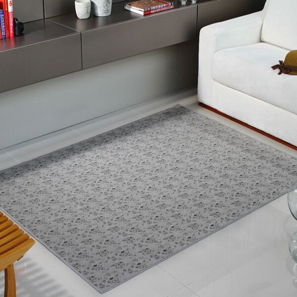 Tapete Sala Escritório 1 50x 2 00 Antiderrapante Cinza Ht-04