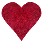 Tapete Sala Felpudo Peludo Vinho Coração 140 Cm