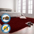 Tapete Sala Peludo 2mx1,5m Quarto Felpudo Vermelho Casen