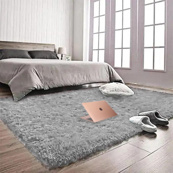 Tapete Sala Peludo 2mx2,5m Quarto Felpudo Cinza Casen