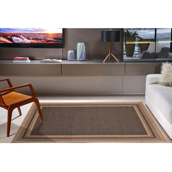 Tapete Sala Quar Econature Moldura 2 00x2 50 Bege Chumbo-77