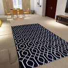 Tapete Sala Quarto Antiderrapante 1,40 X 3,00 Damasco Preto