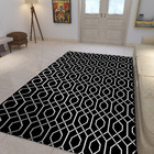 Tapete Sala Quarto Antiderrapante 1,40 X 3,00 Damasco Preto