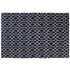 Tapete Sala Quarto Antiderrapante 1,40 X 3,00 Damasco Preto