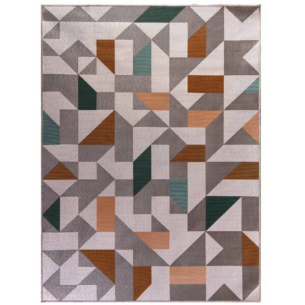 Tapete Sala Quarto Antiderrapante Geométrico Belga Domani 1,0