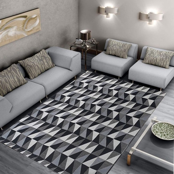 Tapete Sala Quarto Antiderrapante Geométrico Cotex 135cmx250cm