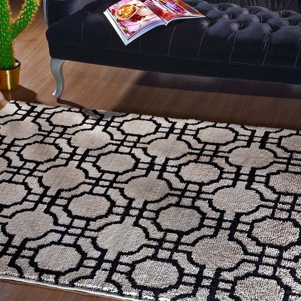 Tapete Sala Quarto Art 1 50x2 00 Perola/preto Des 15 Antider