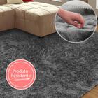 Tapete Sala/quarto Felpudo Atrativo 2,00mx3,00m Cinza Casa Do