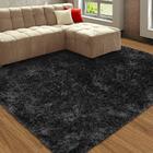 Tapete Sala/quarto Felpudo Atrativo 2,00mx3,00m Preto Casa Do