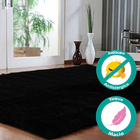 Tapete Sala/quarto Felpudo Cronos Casen 100x140 Cm Preto