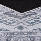 Tapete Sala Quarto Funcional Medalhão 1 50 X 2 00  - Cinza/az