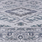 Tapete Sala Quarto Funcional Medalhão 1 50 X 2 00  - Cinza/az