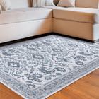 Tapete Sala Quarto Funcional Medalhão 2 00 X 2 50 - Cinza/azu