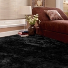 Tapete Sala Quarto Peludo Retangular 140x100cm Preto Casen