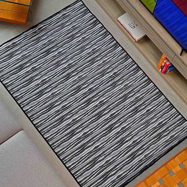 Tapete Sala Quarto Preto 1 40 X 2 00 Pratik Des 06 Antider.