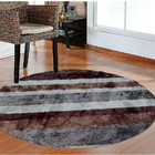 Tapete Sala Redondo 1 50m Macio Antider. Cappuccino Listrado