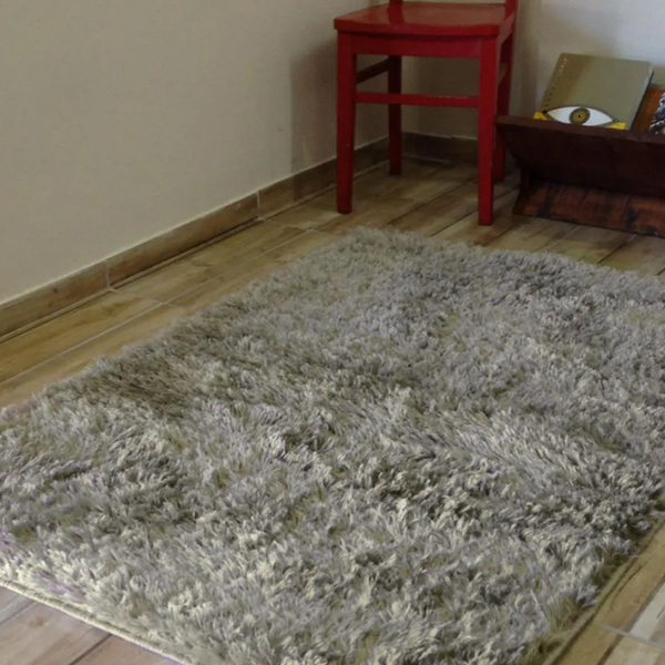 Tapete Sala Shaggy Macio 1 50 X 2 00 M Antiderrapante Gelo